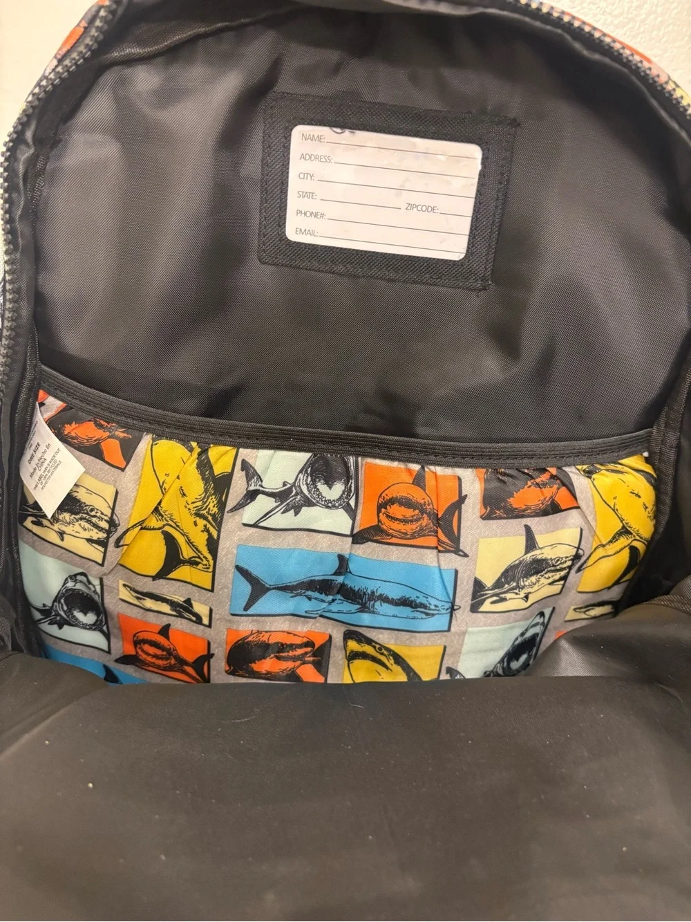 wonder nation Multicolor Shark Popper Backpack Set with Blue Trim